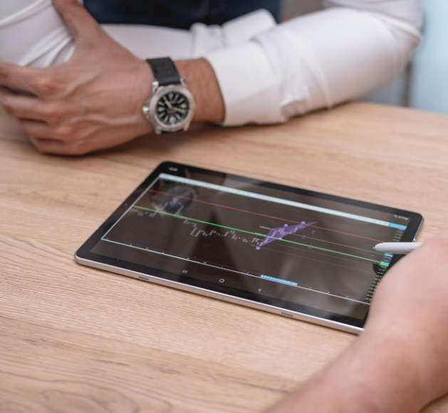 Graphique sur une tablette